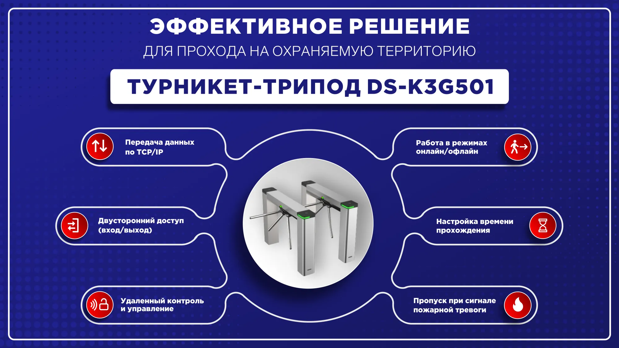 Проход на охраняемую территорию – турникет-трипод DS-K3G501 Проход на охраняемую территорию – турникет-трипод DS-K3G501