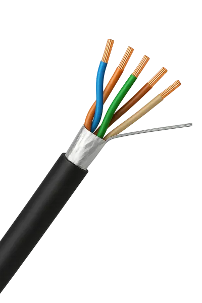 Кабель витая пара экранированный F/UTP Cat 5e PE 4х2х0,50 для внешней прокладки, 305 м МКЗ